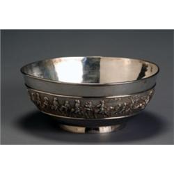 Chinese Export Silver Punch Bowl, Wu Hua, Beijing, First Half 20th Century, The circular bowl...