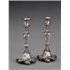 Image 1 : Pair of German Rococo Style Weighted Silver Candlesticks, Circa 1900, One standard with engra...