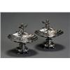 Image 1 : Pair of German Rococo Style Silver Figural Compotes, Circa 1900, Each having a shell-form bow...