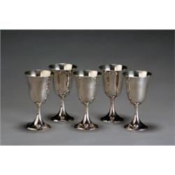 Set of Eight Stieff Sterling Stem Goblets, Baltimore, First Half 20th Century, Each impressed...