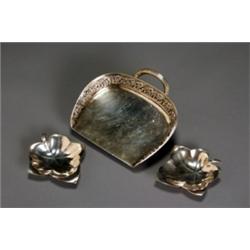 Tiffany & Co. Sterling Crumber and a Pair of Leaf-Form Dishes, New York, First Half 20th Centur...