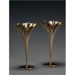 Pair of Tiffany & Co. Sterling Vases, New York, 1891-1902, Each impressed with factory mark....