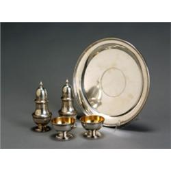 Group of Five Tiffany & Co. Sterling Table Articles, New York, Since 1938, Consisting of a ca...