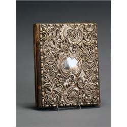 Dominick & Haff Rococo Style Pierced Sterling Mounted Leather Folio, New York, 1874-1908, Hav...