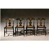 Image 1 : Set of Four Classical Parcel Gilt, Painted and Ebonized Cane Seat Side Chairs, Baltimore, Circa...