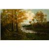 Image 1 : G.B. Griffon (American 20th Century), Forest Scene with Cascading River, Signed G.B. Griffon...
