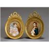 Image 1 : French School, 19th Century, Portrait Miniatures of Napoleon and Josephine, The first signed...