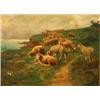 Image 1 : European School, Late 19th Century, Grazing Sheep Beside a Cliff, Inscribed P. Br**isse l.r....