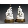 Image 1 : Pair of Continental Bisque Figural Groups of a Gentleman and a Lady with Hounds, Circa 1900,...