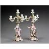 Image 1 : Pair of Meissen Figural Four-Light Candelabra of a Lady and Gentleman, Late 19th Century, Eac...