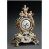 Image 1 : Meissen Figural Mantel Clock on Stand, Japy FrFres, Late 19th Century, Having a two train mov...