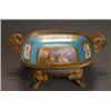 Image 1 : SFvres-Type Ormolu Mounted Centerpiece, Circa 1900, The gilt bronze housing with animal paw f...