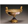 Image 1 : SFvres-Type Ormolu Mounted Centerpiece, Circa 1900, The oval bowl polychrome decorated with t...