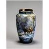 Image 1 : Limoges Enamel Winter Landscape Vase, Circa 1900, Depicting stags in a forest, a castle in th...