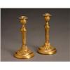 Image 1 : Pair of Louis XVI Style Ormolu Candlesticks, First Quarter 20th Century, One with losses to r...