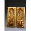 Image 1 : Pair of South American Gilt and Polychrome Decorated Figural Plaques, 20th Century, Some wear...