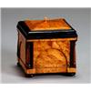 Image 1 : Biedermeier Inlaid and Parcel Ebonized Burlwood Tea Caddy, Second Quarter 19th Century, Each...