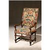 Image 1 : Franco-Flemish Baroque Style Needlepoint Tapestry Upholstered Walnut Armchair, Composed of 17th...