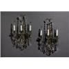 Image 1 : Pair of Louis XV Style Ormolu and Cut-Glass Three-Light Bras de LumiFre, 20th Century, Height...