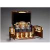 Image 1 : Victorian Brass Mounted Burl Walnut Decanter Box, Second Half 19th Century, The hinged top an...