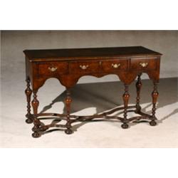 William & Mary Style Feather Banded and Crossbanded Walnut Sideboard, Last Half 19th Century...