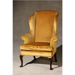 George II Style Walnut Wing Armchair, Last Half 19th Century, $1,000-$1,500...