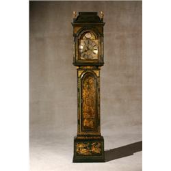 George III Green Japanned Tall Case Clock, Henry Overall, Ramsey, Circa 1780, The brass plate...