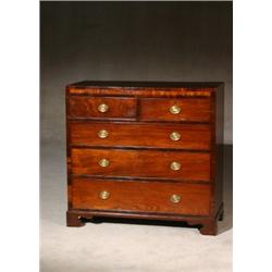 George III Harewood Inlaid Mahogany Chest of Drawers, Early 19th Century, Brasses and feet re...