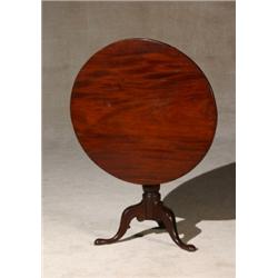 George III Mahogany Tilt-Top Tripod Tea Table, Circa 1770, Top and bottom by association; bat...