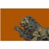Image 4 : LARGE SIGNED MOIGNIEZ LION RESTING BRONZE SCULPTURE MARBLE BASE FIGURINE FIGURE