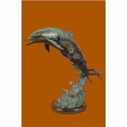 Art Deco Original Marius Scuba Diver Home Office Bronze Sculpture Marble Figure