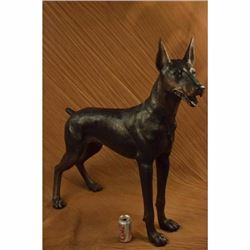 Life Size Doberman Dog Garden Home Decoration Indoor Outdoor Bronze Sculpture NR