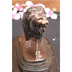 AFRICAN CAT WILD SAFARI LION BRONZE MARBLE STATUE ART SCULPTURE