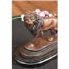 Image 3 : AFRICAN CAT WILD SAFARI LION BRONZE MARBLE STATUE ART SCULPTURE
