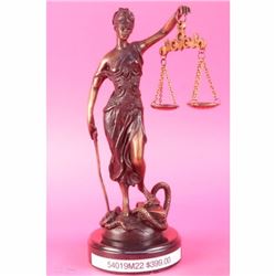 Blind Lady of Justice Themis Bronze Statue Law Mayer Sculpture Figure