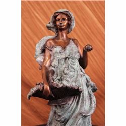 Mathurin Moreau Vintage French Bronze Nude Female Figure Statue Sculpture Decor