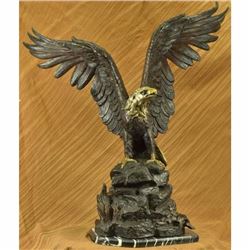 Extra Large Signed Mogniez Hot Cast American Bald Eagle Bronze Sculpture 120 LBS