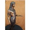 Image 4 : 3 Feet Original Signed Egyptian Prince Bronze Sculpture Marble Base Statue Deco