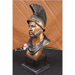 Auguste Moreau Roman Warrior Bust Bronze Sculpture Statue Figure