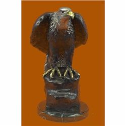 Bronze Sculpture Large Falcon American Eagle by Moigniez Marble Base Figurine