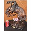Image 2 : Signed Frederic Remington Cowboy on horse batteling a Rattle Snake Bronze