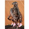 Image 3 : Signed Frederic Remington Cowboy on horse batteling a Rattle Snake Bronze