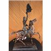 Image 4 : Signed Remington Buffalo Signal Native American on Horse Bronze Sculpture