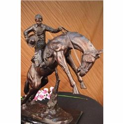 Bronco Twister, Hot Cast Bronze Cowboy on Horseback Sculpture Hot Cast Figure