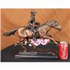 Image 2 : Signed PJ Mene French Soldier on Horse Bronze Marble Sculpture Statue Figure