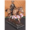 Image 3 : Signed PJ Mene French Soldier on Horse Bronze Marble Sculpture Statue Figure