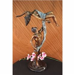 SIGNED COLLETTE POISED DANCER BALLERINA BRONZE SCULPTURE STATUE FIGURE