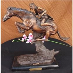 Sculpture/CHEYENNE BY FREDERIC REMINGTON Bronze Marble Base Statue Figurine Deco