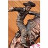 Image 3 : SIGNED REMINGTON FAMOUS WOOLY CHAPS BRONZE SCULPTURE COWBOY HORSE