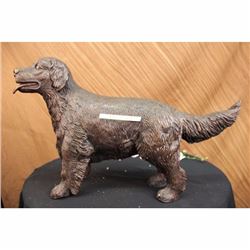 PUPPY GOLDEN RETRIEVER DOG BRONZE STATUE GARGEN